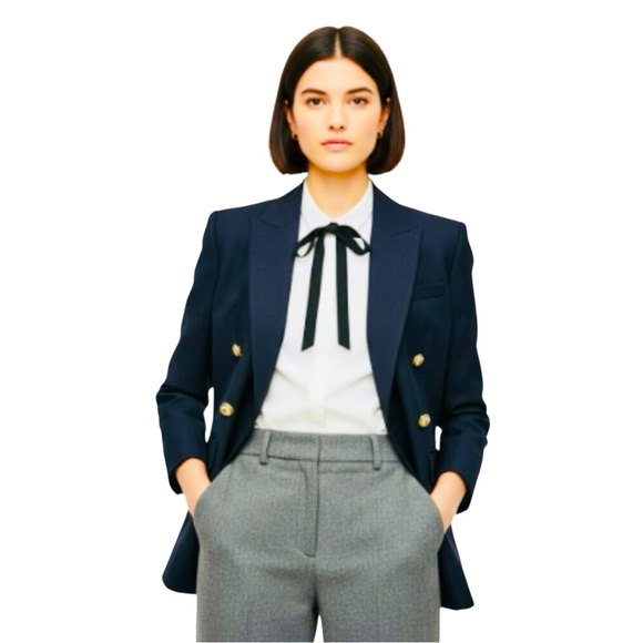 ANTHROPOLOGIE COQUILLE NAVY DARK ACADEMIA BLAZER. - Picture 1 of 10